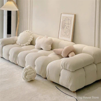 Modern Couches Living Room Sofa Set Living Room Furniture French Sofa Combination Lamb Velvet Sofas Bed L Shape Sofa Cum Bed B
