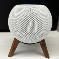 Wood Tripod Holder Wooden Stable Stand For Apple Homepod mini Home pod With Anti-Slip Silicone Pad Non-Slip Desktop Base