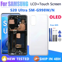 New AMOLED S20 Ultra Screen Assembly for Samsung S20 Ultra 5G G988 G988U Lcd Display Digital Touch Screen with Frame+Tools