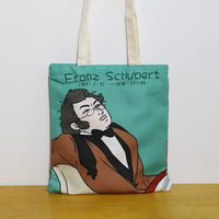 【學興書局】Schubert 舒伯特 卡通帆布包 單肩包 琴譜袋 手提袋 音樂家手提袋 側背包