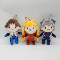 22CM New Anime NEON GENESIS EVANGELION EVA Asuka Ikari Shinji Q version Figure kawaii model Plush toys doll Pendant gifts
