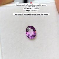 Malaya/umbalite spessartite garnet 1.15ct NTE 7.4 x 5.6 x 3.5 mm warna cantik orchid pink purple cle