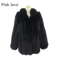 PINK JAVA QC20117 new arrival women coats winter real fox fur coat natural fur jacket luxury fur clothes fashion