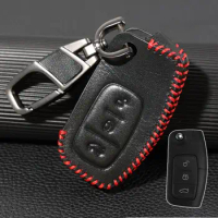 Remote Flip Key Fob Pu Leather Smart Key Cover Case 3 Button For Ford Focus KA Mondeo Fiesta Focus Galaxy Transit Connect Cougar