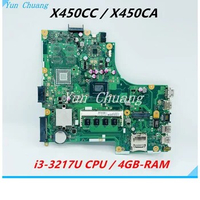 X450CC Mainboard For ASUS A450C X450C X450CC X450CA Y481 Laptop mainboard X450CA Motherboard With i3-3217U CPU 4GB-RAM DDR3
