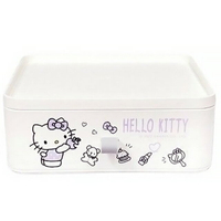 小禮堂 Hello Kitty 方形可疊式抽屜收納盒20x18cm (紫款)