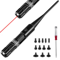 Red Laser Bore Sight Kit, Universal Sighter, Big Press Switch, Collimator Boresighter,. 177 to 12GA Caliber