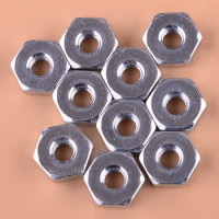 10pcs/Set Silver M8 Bar Nut 0000 955 0801 Fit for Stihl 036 038 039 041 044 046 051 064 065 066 MS170 Chainsaw