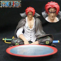 One Piece Anime Action Figure Four Emperors Red Hair Shanks Manga Statue Pvc Collectible Model Figurine Wine Decoration Toy Gift