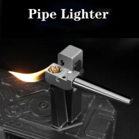 JOBON Creative Folding Pipe Butane Gas Lighter Recycling Multi-functional Oblique Flame Cigarette Accessories