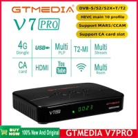 New GTMEDIA V7Pro Satellite Receiver Combo DVB-S/S2/S2X+T/T2 Decoder Europe T2MI PK Support H.265 10bit Freesat V7 Plus V7 S2X