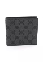 BALENCIAGA 二奢 Pre-loved BALENCIAGA GUCCI × BALENCIAGA hacker project Bi-fold wallet canvas leather black