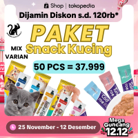 Paket Snack Kucing 50pcs Bisa COD (Berbagai Varian Rasa dan Merk) - Cemilan Kucing | Creamy Treats K