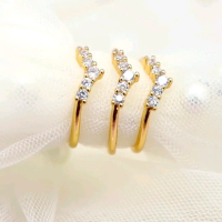 Cincin Wanita Motif Fuji Perhiasan Lapis Emas 18K #007