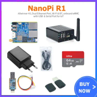 Nanopi R1 Allwinner H3 Quad-Core 4Xcortex-A7 1GB RAM 8GB EMMC Dual Network Port IOT Router Supports Open Source
