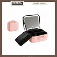 KOTAKIN Kotak Kosmetik Makeup Organizer Beauty Case Tas Koper MUA Makeupartist Bag Lampu LED Mirror 