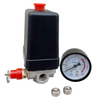 Air Compressor Pump Pressure Control Switch 4 Port 90-120PSI Control Valve Auto Control Auto Load/unload Air Compressor Pump