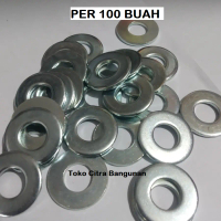 per 100 cincin pengunci mur baut m4 waser ring flat kunci galvanize