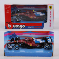 Burago mô hình xe đua F1 SF25 Miami 1:43 bằng hợp kim – Số 16 C. Leclerc / Số 44 L. Hamilton