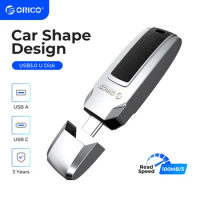 ORICO USB 3.0 100MB/S USB Flash Drive UFSD Metal Leather Pen Drive Type C 256GB 128GB 64GB 32GB Car Shape USB Stick Pendrive