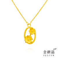 【金緻品】黃金項鍊 純淨幸運草 1.15錢(純金套鍊 四葉草 花墜 花項鍊 花圈 花環 小花項鍊 黃金鍊子)