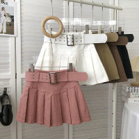 Swan shop กระโปรงยีนส์ยืดเอวสูงพลีทสั้น  ด้านข้างใช้ซิปได้  มีซับใน  เข็มขัดใหญ่  ทรงสวยเข้ารูป  มี5