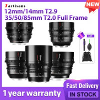 7artisans 7 artisans 35mm 50mm 85mm T2.0 12mm T2.9 14mm T2.9 Cinema Lenses Full Frame For Sony E FX3 Leica for L SL Nikon Z Z50
