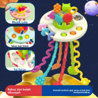 Pull and Play Flying Saucer Baby Toys Toys for Babies Over Six Months 0 to 1 Year Old mainan  gantun