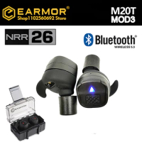 EARMOR-M20T Bluetooth Tactical Headphones Electronic Pickup Noise Canceling Headphones Wireless Communication Hearing Protection