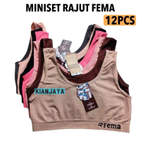 12pcs Miniset rajut fema wanita remaja dewasa  sport bra BH tanpa busa