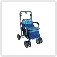 【台灣製造】加大菜籃購物助步車(折疊扶手增大輪設計)