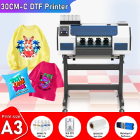 A3 DTF Printer Dual XP600 DTF Printer Heat Transfer DTF Machine Textile DTF Printer with Powder Shaker Machine A3 for all fabric