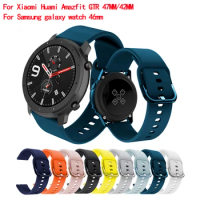 22mm/20mm Silicone Watch band strap For Xiaomi Huami Amazfit GTR 47MM 42MM BipS Bip GTS Stratos2 2S 3Pace Wrist band Bracelet