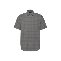 【Mammut 長毛象官方直營】Lenni Shirt AF Men 機能短袖格紋襯衫 男款 鋼鐵灰/黑 #1015-01660