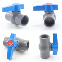 1~5Pc 20/25/32mm to 63mm PVC Pipe Valve Connector Aquarium Water Pipe Fittings Ball Valve Garden Irrigation Water Pipe Connector