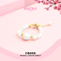 Kimora - Cincin Serut Elastis Rhodium Batu Alam Wanita Gold Plated 18k CB001 - CB002 - CB003 - CB004