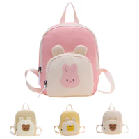 Cute Backpack for Girls Boy Cartoon Bear Bunny Tiger Kindergarten School Bags Kids Canvas Bag Korean Kawaii Children's Backpacks