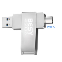 BESY Pendrive USB3.2 128 256 512 GB High-speed Type-C Flash Drive Memory Adapter For SmartPhone Xiaomi Samsung HUAWEI PC Tablet