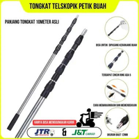 Tongkat Telskopik Pnjang 10Meter Galah Stenlis Egrek Bisa Diatur Panjangnya
