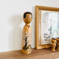 日本昭和 鄉土玩具kokeshi一木雕木芥子木偶人形置物擺飾