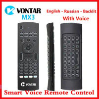 Backlit MX3 Air Mouse Smart Voice Remote Control 2.4G Wireless Keyboard IR Learning For Android 11.0 10.0 TV BOX Android 11 10 9