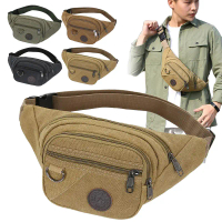 TAS PINGGANG PRIA kanvas selempang sling bag bum bags crossbody waist bag cowok Plain CANVAS