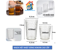 Cốc Nhựa, Ly Nhựa Trong Chịu Nhiệt Họa Tiết Tổ Ong Nhựa Việt Nhật Hokori, Dùng uống trà, Nước ép, Dà