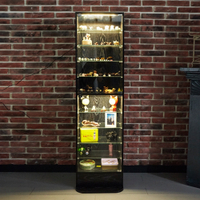 澄境 MIT低甲醛LED燈180公分十層玻璃展示櫃-2色選-書櫃/收納櫃/櫃子/公仔櫃/模型櫃/玻璃櫃-DIY