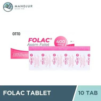 Folac 400 mcg 10 Tablet - Suplementasi Asam Folat Ibu Hamil / Menyusui