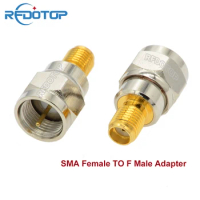 100PCS SMA Female Jack to F Male TV Plug Straight Connector for Wifi Radio Antenna TV F-J to SMA-K Quick Plug RF Coax Adapter