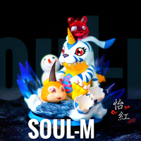 【怡紅】SOUL-M成長期進化加布獸數碼寶貝GK限量雕像手辦模型