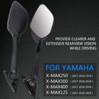 2 Pcs Motorcycle Side Mirror Black Plastic Rearview Mirror for Yamaha XMAX 300 400 125 250 2017 2018 2019 Motorcycle Accessories