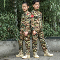 Children Military Uniform Kids Summer Camp Training Suit Girls Boys Camouflage Pants and Shirts Sets Army Combat Clothing