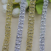 20Meters 1.2cm wide Curve Lace Trim Sewing Fabric Gold Silver Centipede Braided Lace Ribbon DIY Clothing Textiles Accessories